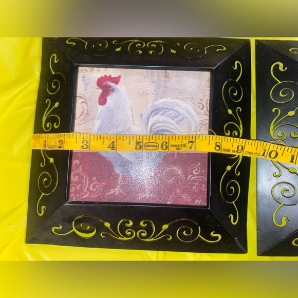 “New View” Vintage Rooster 🐓 Wall Hanging Plaque Designer - 2 Art Frames, Decor - Picture 9 of 16